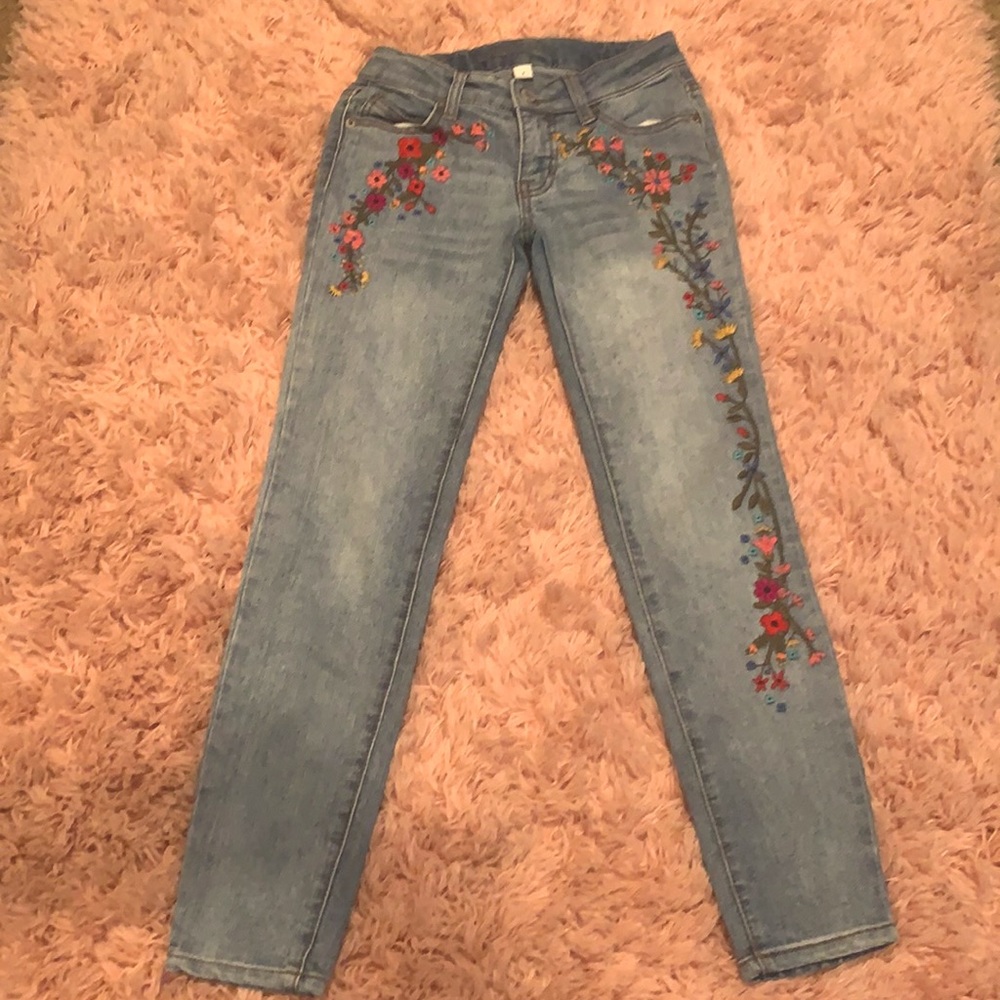 Cherokee Size 8 Girls Floral design skinny Jeans